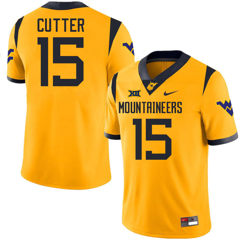 Ben Cutter WVU Jersey,West Virginia Mountaineers #15 Ben Cutter Jersey Youth College-Gold